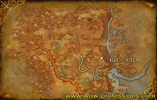 Barrens skinning map Barrens Skinning map